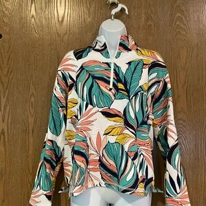 Adorable Tropical 1/2 zip Pullover Jacket in Medium Petite and Medium Skort